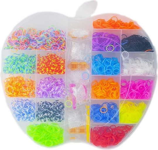 Set de realizare a brățărilor elastice formă de măr 4400 piese multicolor Gh-4400