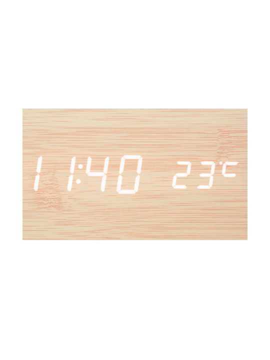 Pakketo Tabletop Digital Clock Beige 199-000560