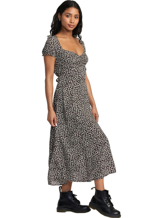 Sommer Midi Damenkleid mit Rüschen Blumen