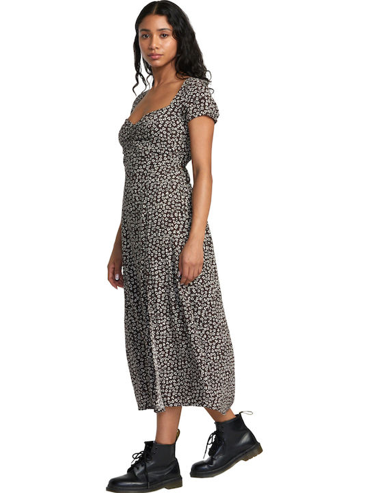 Sommer Midi Damenkleid mit Rüschen Blumen