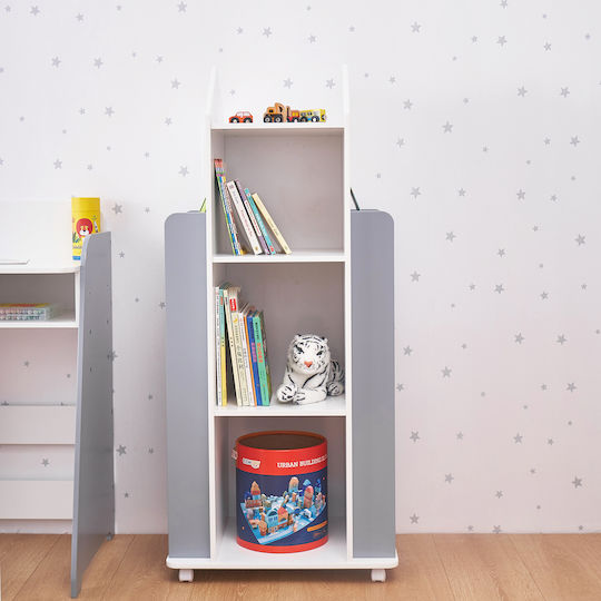 Bücherregal Boden Weiß 53.5x40x120cm