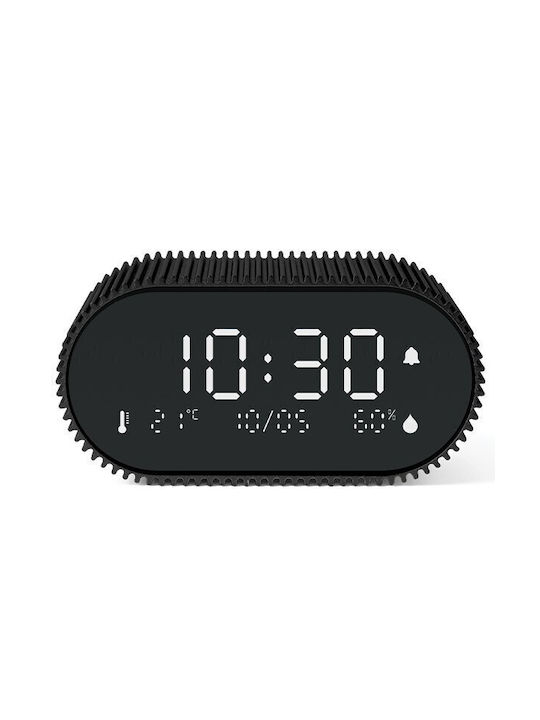 Lexon Ray Clock Επιτραπέζιο Ψηφιακό Ρολόι με Ξυπνητήρι Μαύρο LR155MN3