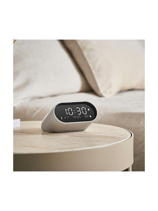 Lexon Ray Clock Ceas De Masă Digital LCD Metalic Cu Ceas Deșteptător Negru LR155RA3