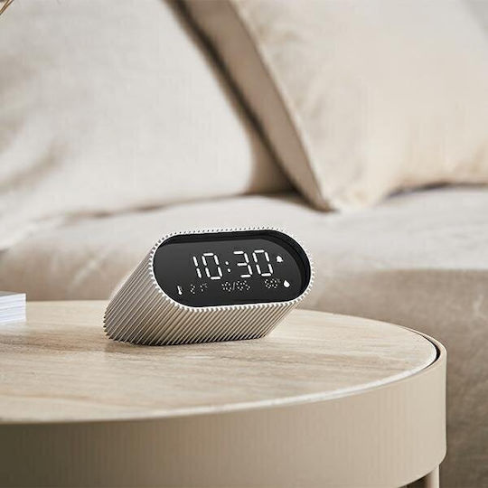 Lexon Ray Clock Масов Часовник Дигитален LCD Металик с Будилник Черен LR155RA3