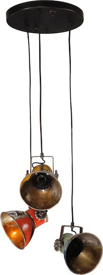 vidaXL Pendant Light Multicolour for 25 Bulbs E27 30x30x100cm