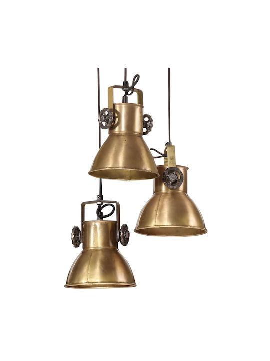 vidaXL Pendant Light Bronze with Socket E27 30x30x100cm