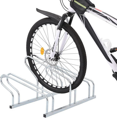 3-Bike Floor Stand Galvanized Steel 4005574 Silver