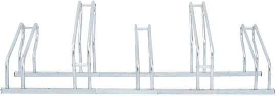 Bicycle Stand for 5 Bicycles Floor-Mounted Galvanized Steel 4005576 Silver
