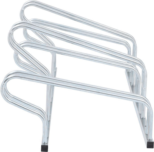 Bicycle Stand for 5 Bicycles Floor-Mounted Galvanized Steel 4005576 Silver