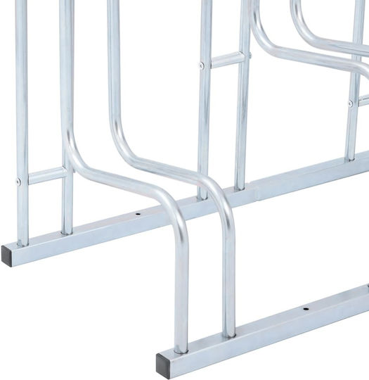 Bicycle Parking Stand 6 Bicycles Floor Galvanized Steel Silver 4005572