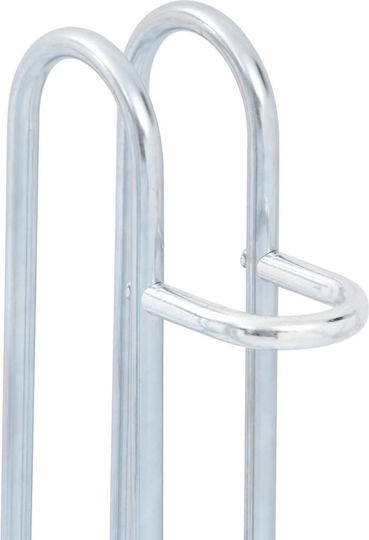 Bicycle Stand for 3 Bikes Floor-Mounted Galvanized Steel 4005569 Silver