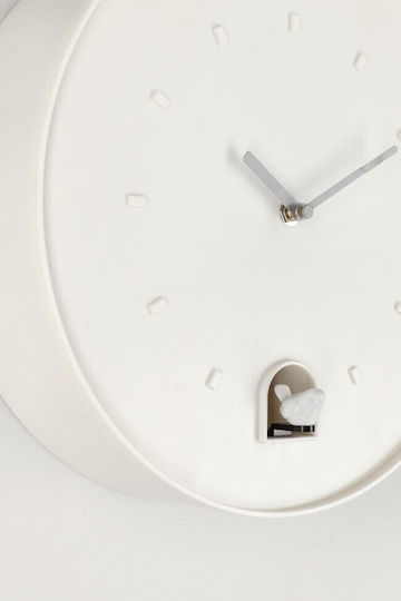 Bizzotto Damian Wall Clock Metallic White 30x8cm
