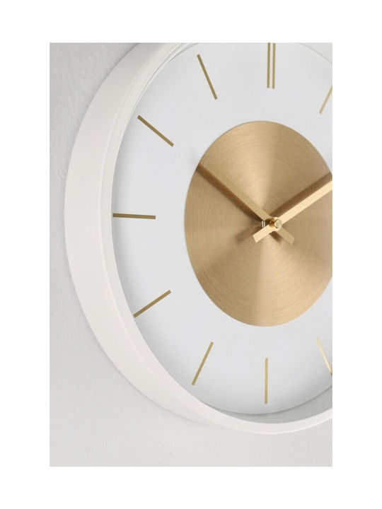 Bizzotto Jordy Wall Clock Metallic White Ø30cm