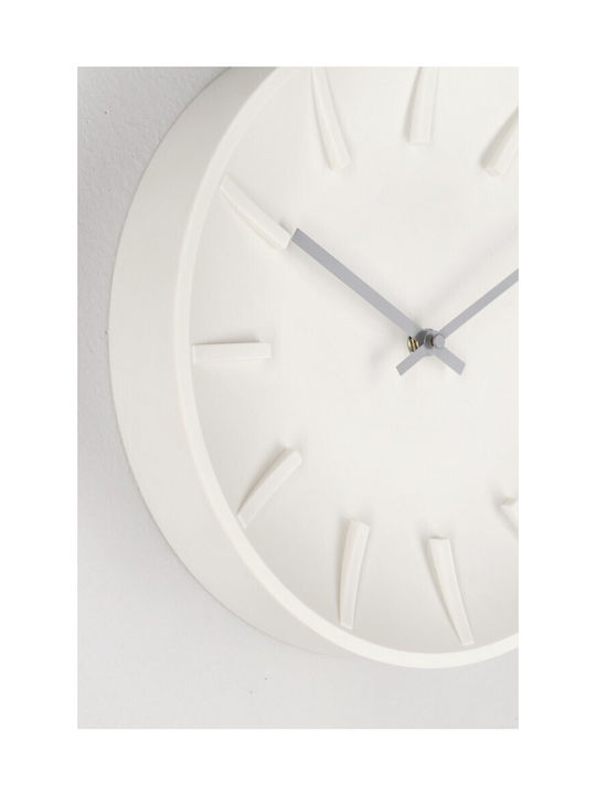 Bizzotto Hervar Wall Clock Metallic White Ø30cm