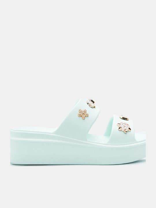 Women's Platform Flip Flops Turquoise