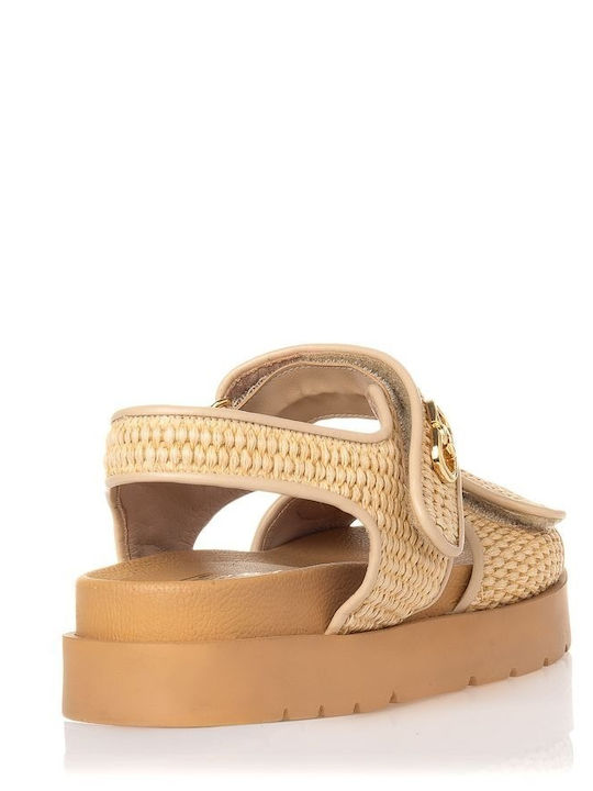 Sante Damen Flache Sandalen in Beige Farbe