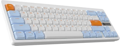 Ajazz AKL680 Fără fir Bluetooth Doar tastatura Engleză US Alb