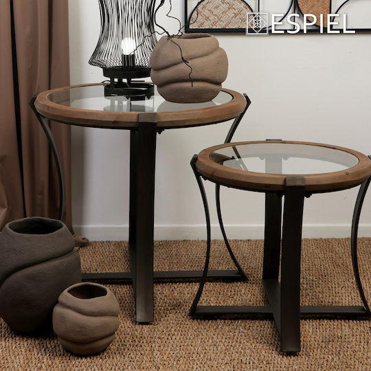 Espiel Διακοσμητικό Βάζο Τσιμεντένιο Καφέ Φ23.5xΥ23.5cm