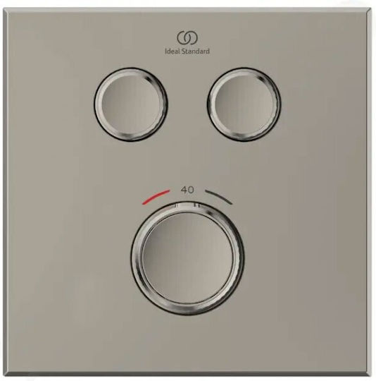 Ideal Standard Ceratherm Navigo Μίκτης Μπαταρίας Εντοιχισμού για Ντουζιέρα 2 Εξόδων Ασημί