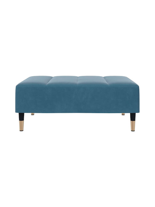 Stool Footstool Upholstered with Velvet Blue 77x55x31cm