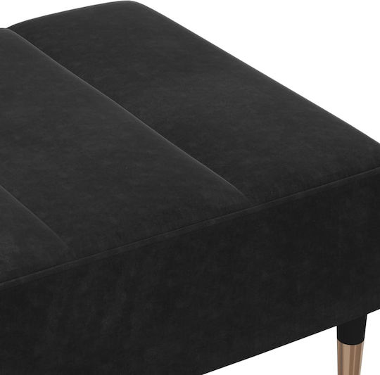 Hocker Fußhocker Gepolstert mit Samt Black 77x55x31cm