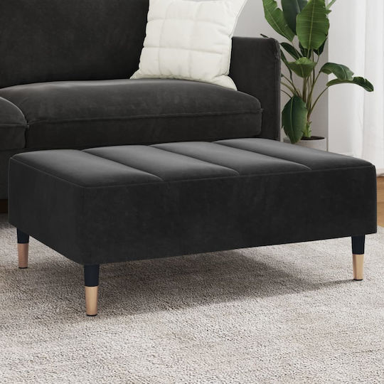 Hocker Fußhocker Gepolstert mit Samt Black 77x55x31cm