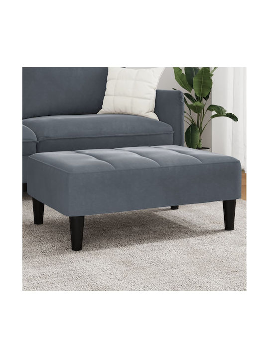 Stool Footstool Upholstered with Velvet Dark Grey 77x55x31cm