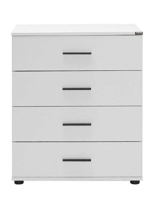 White Wooden Chest of Drawers with 4 Drawers White 65x41x78cm