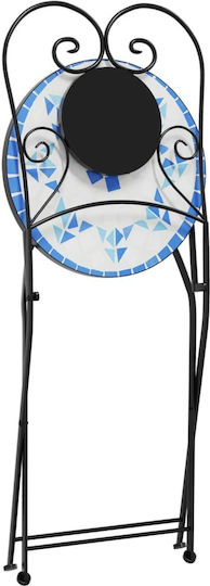 vidaXL Garten- und Outdoor-Möbelsets Typsatz Wohnzimmer für kleine Außenbereiche 3 Stück Blau/Weiß