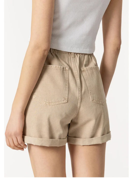 Women's Jean High-waisted Shorts Beige