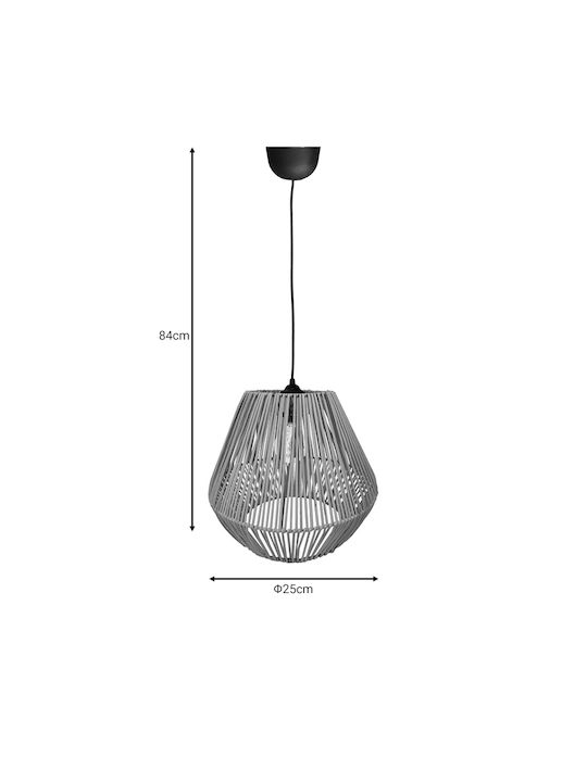 Inart Lilabel Pendant Light White 25x25x84cm