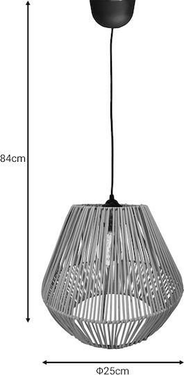 Inart Lilabel Pendant Light White 25x25x84cm