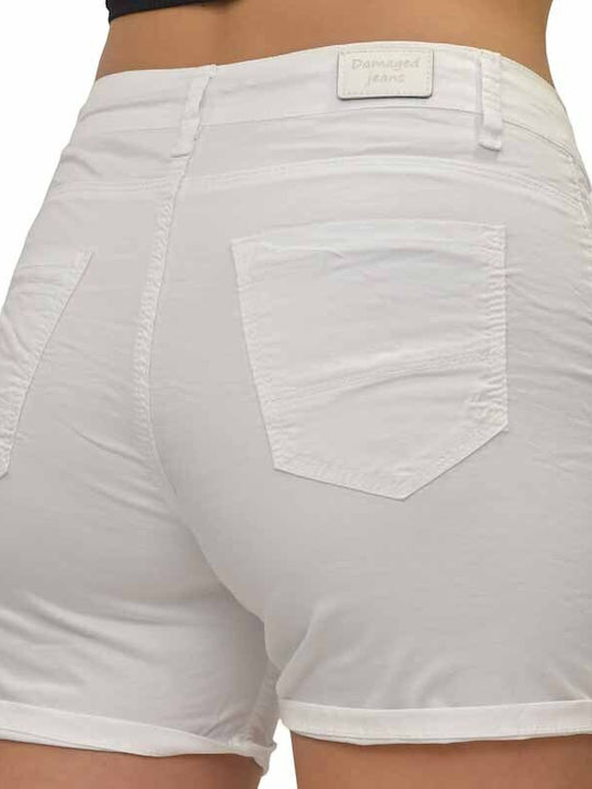 Damaged Jeans Women's Shorts White