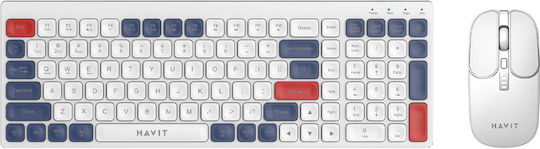 Havit ΚΒ830WB Ασύρματο Gaming Πληκτρολόγιο (International English) Λευκό