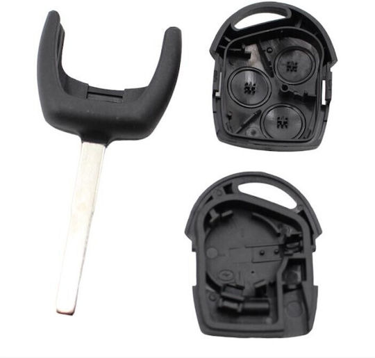Car Key Shell with Blade with 3 Buttons for Ford