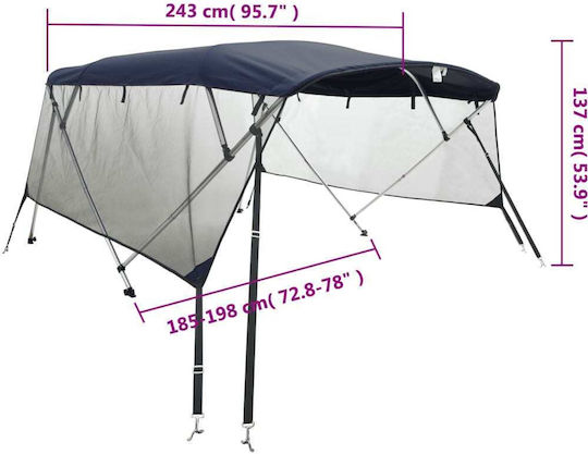 vidaXL Aluminium Boat Canopy L243xW185cm Gray