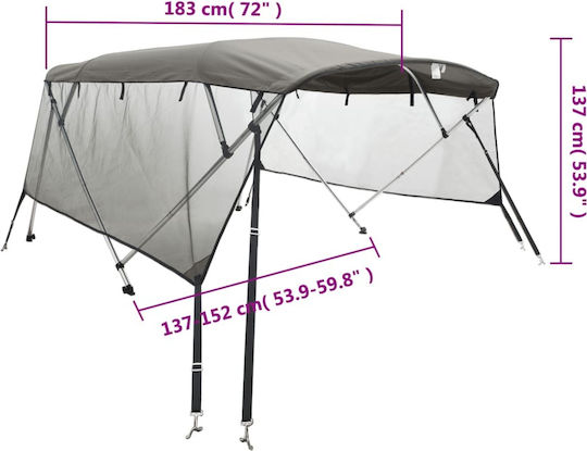 vidaXL L183xB137cm Gray Farbe