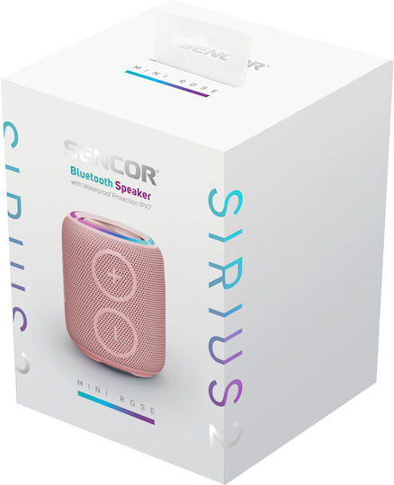 Sencor Sirius 2 Mini Impermeabil Boxă Bluetooth 16W cu Durată de Baterie până la 7 ore Roz