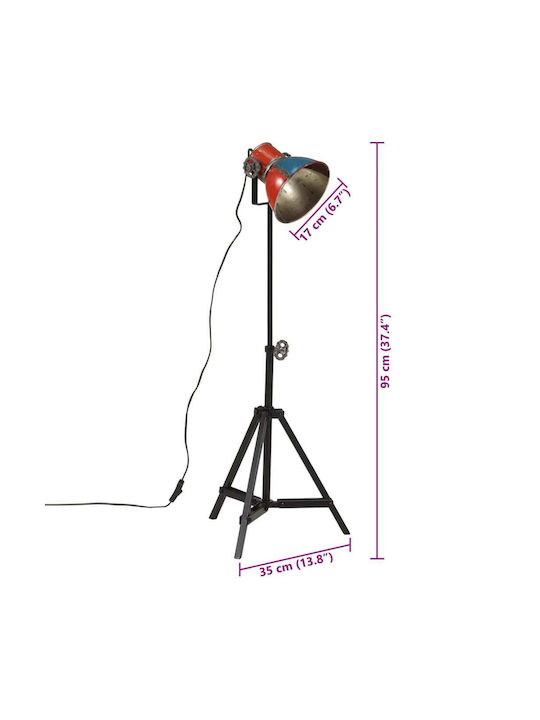 vidaXL Floor Lamp H65xW35cm. with Socket for Bulb E27 Multicolour