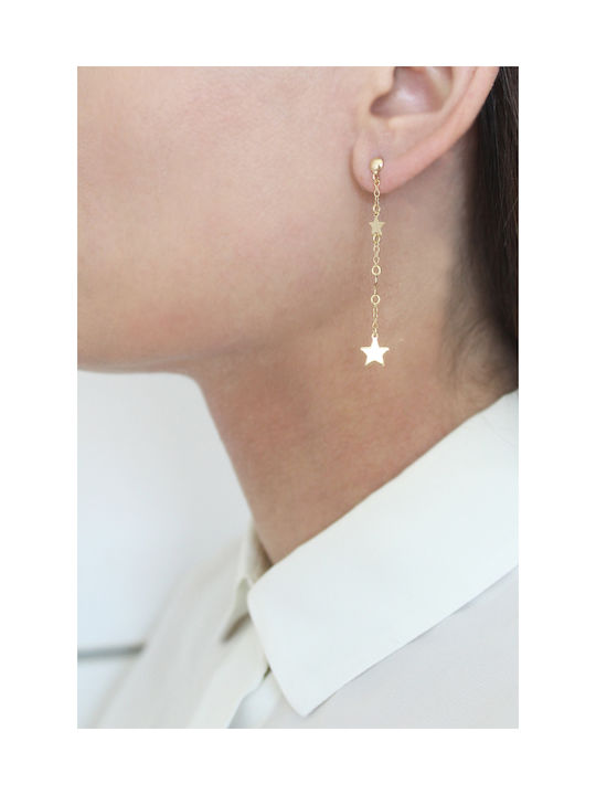 Earring Gold 14K Shiny Stars