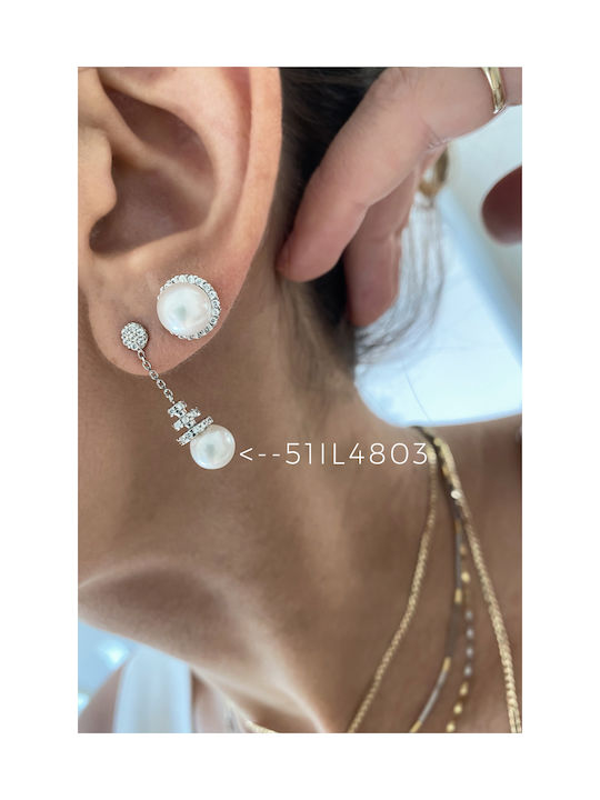White gold earring 14K Pearl Elite