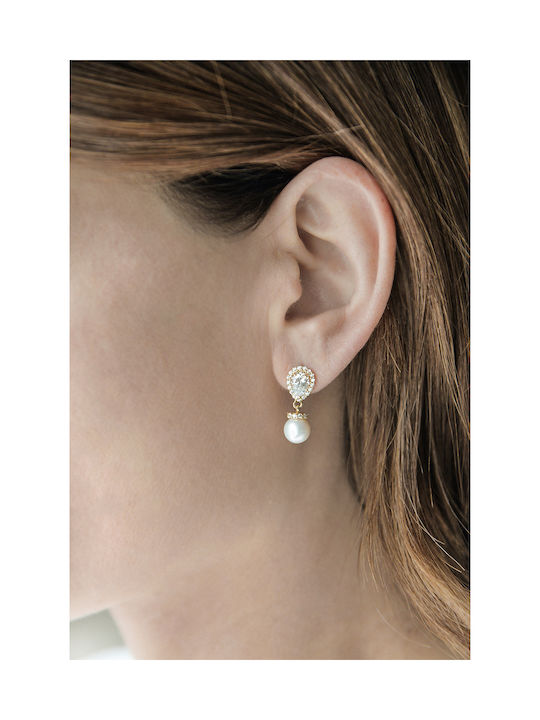 Cercei de aur 14K Pearl Drops