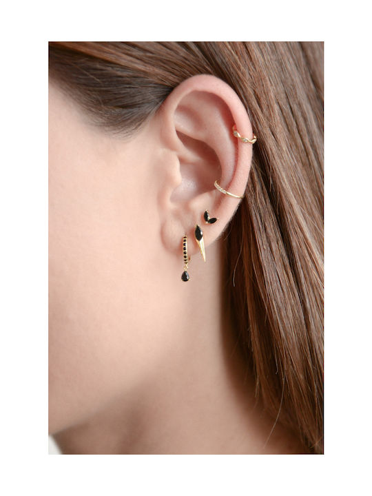 Single silver earring Fake it Waves