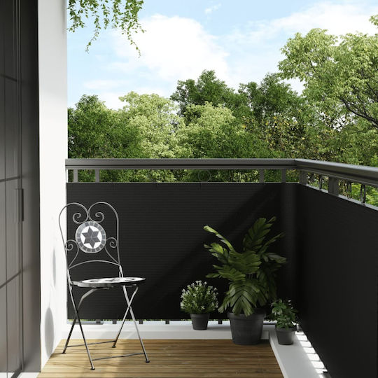 Balkontrennwand Schwarz 400 X 80 cm Synthetisches Rattan Schwarz 400 X 80 cm