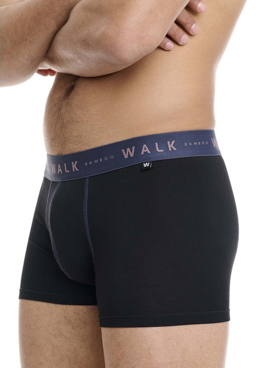 Walk Bamboo Ανδρικά Μποξεράκια Μαύρα 2Pack N