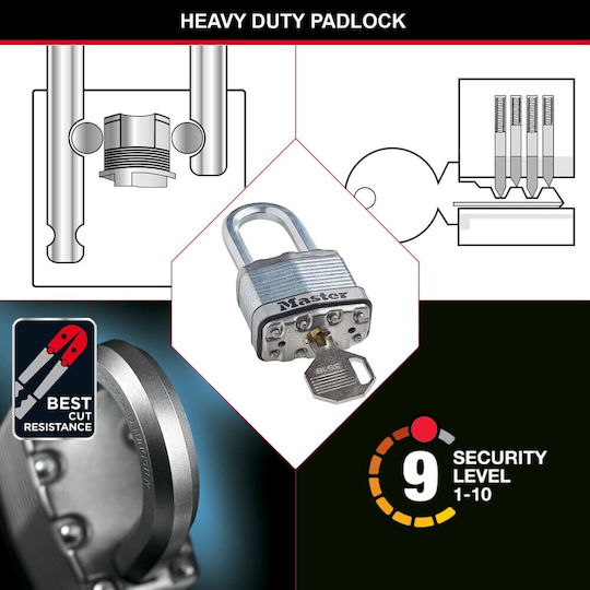 Master Lock Excell Бронзово Лукето Заключване на скоба с ключ 52мм 1бр