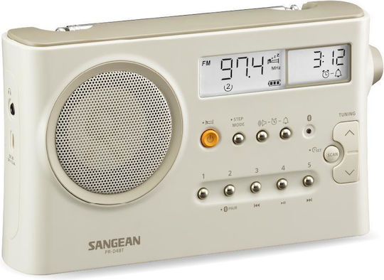 Sangean PR-D4BT Портативен Радиоприемник на Батерии с Bluetooth Бежов