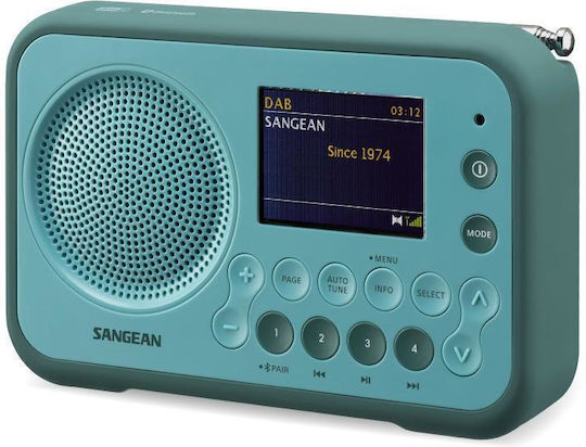 Sangean DPR-76BT Tabletop Radio Battery DAB+ with Bluetooth Light Blue