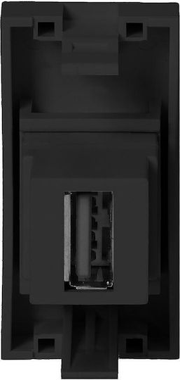 Orno Мортис Електрически Контакт с 1 USB Порт Черен