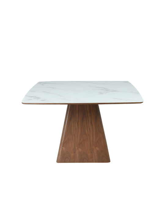 Totem Table Dining Room with Marble Surface White 120x120x120cm